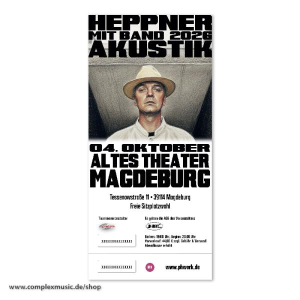 Ticket "Heppner, Akustik" Magdeburg/Altes Theater, 04.10.2026