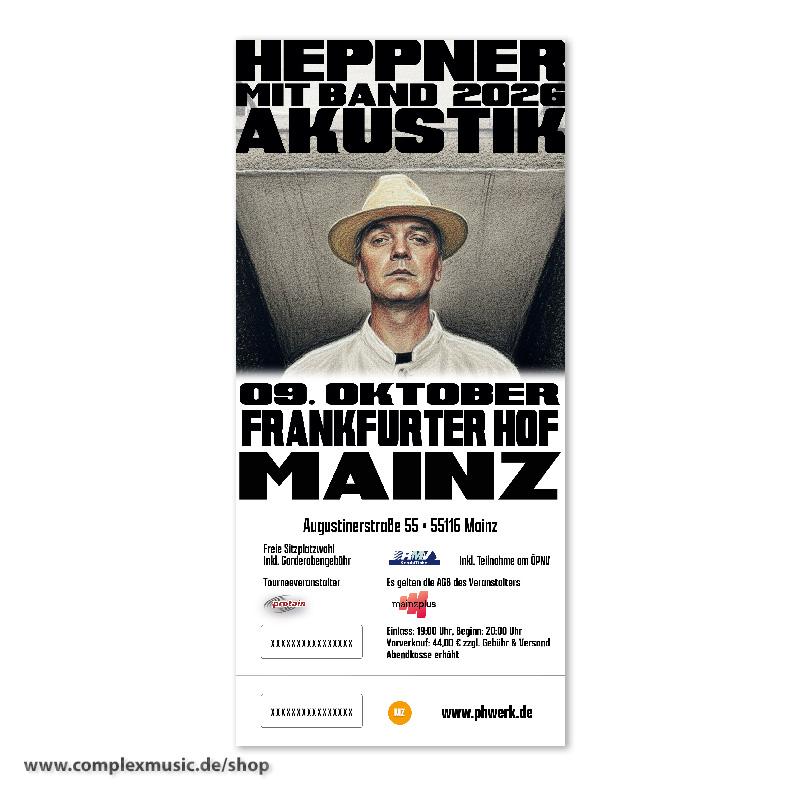 Ticket "Heppner, Akustik" Mainz/Frankfurter Hof, 09.10.2026